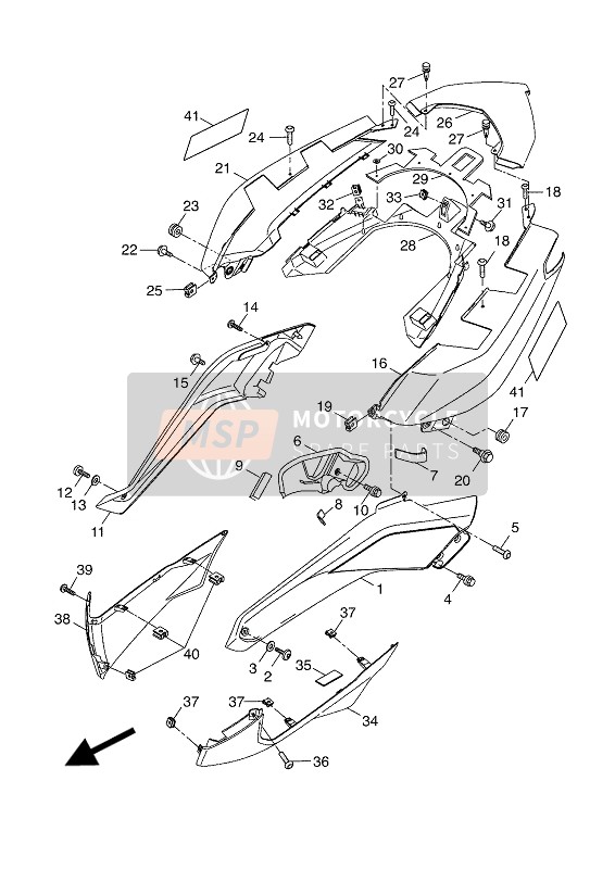 1SDF174100P5, Cover, Side 4, Yamaha, 1